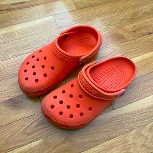 Orange crocs